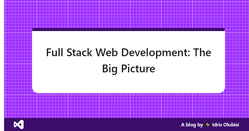 Full Stack Web Development: The Big Picture