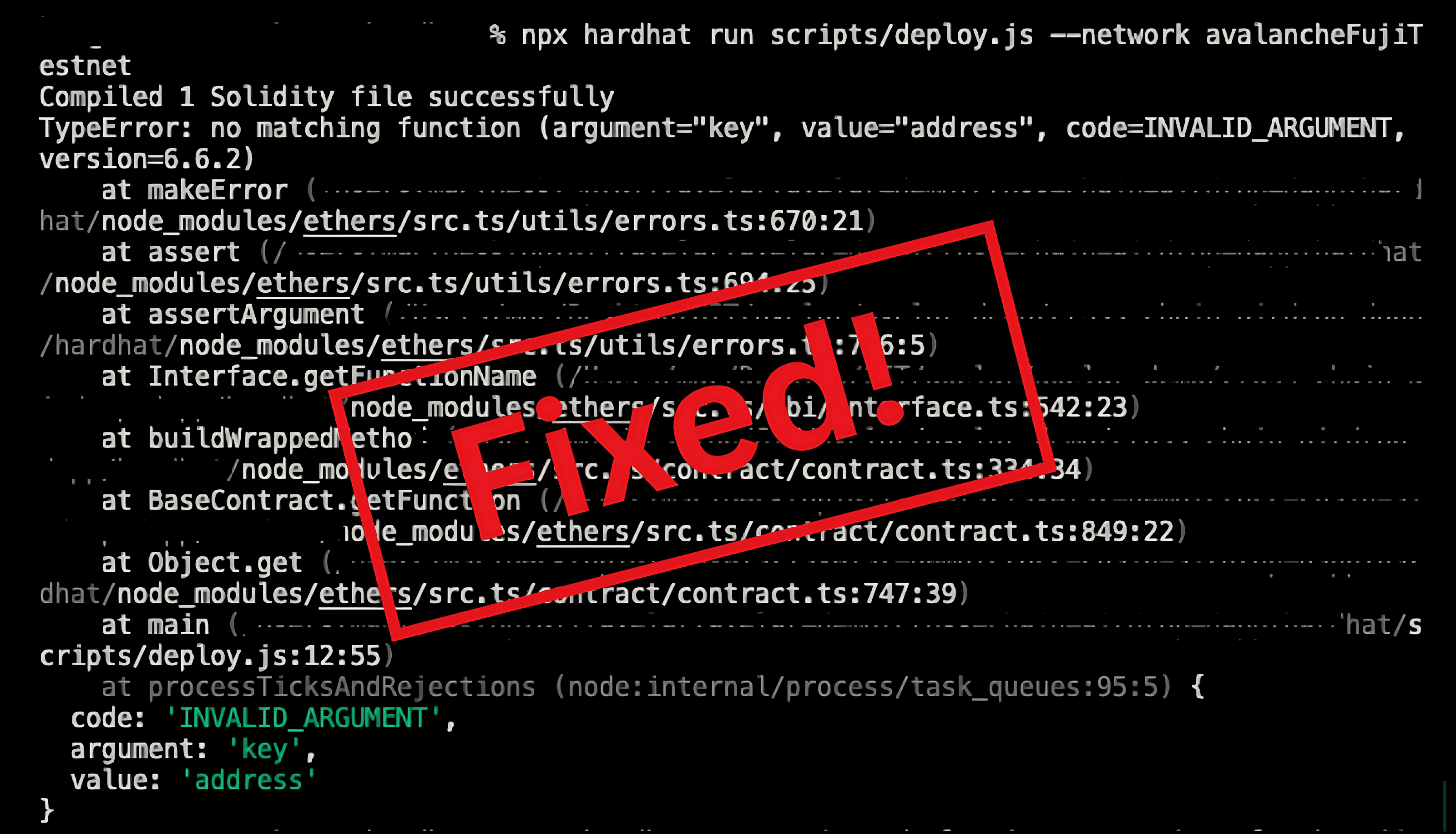 Solving the TypeError: no matching function Error in Hardhat